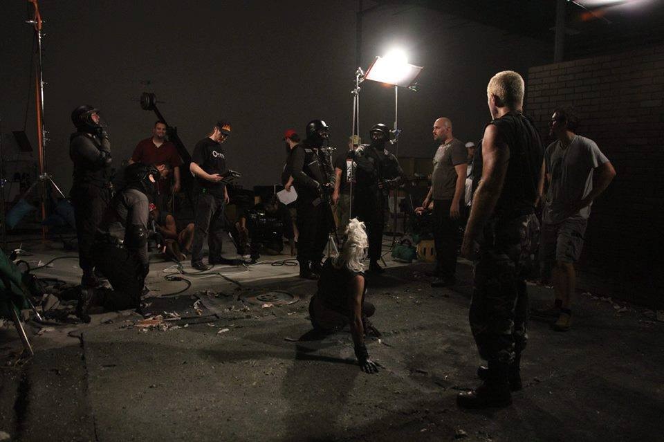 Kevin Kinkade on set